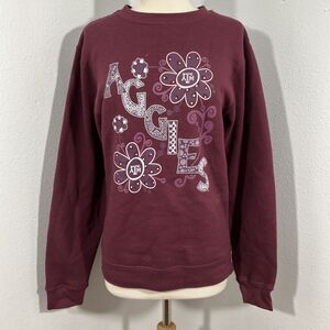 Delta Sweatshirt Womens Small‎ Maroon Texas A and M Aggies Crew Pullover